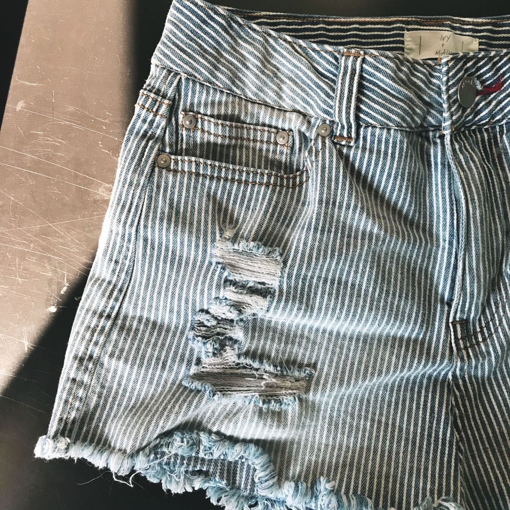 Ivy and Main striped ripped shorts from Tilly’s